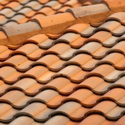 brown roof tiles in close up photography